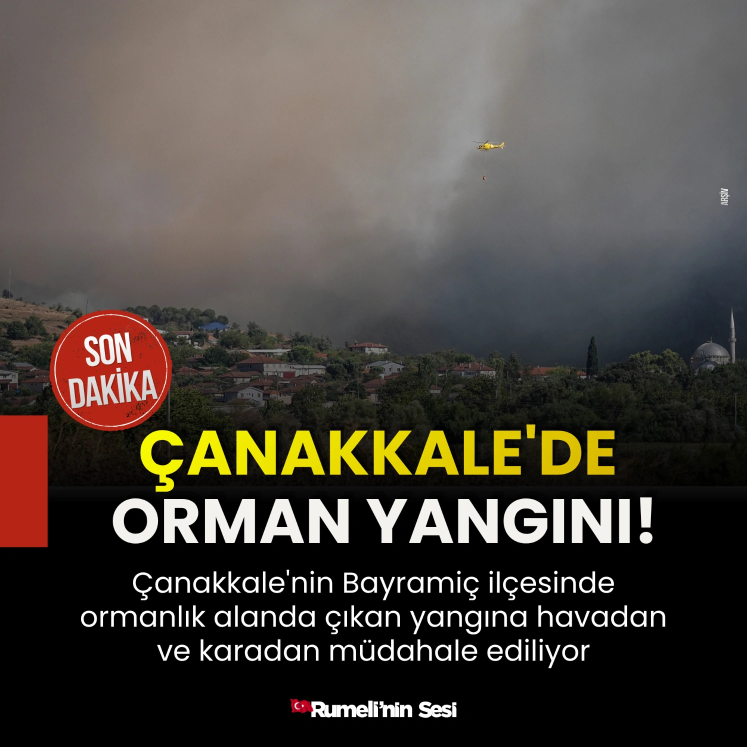 Çanakkale'de ormanlık alanda yangın çıktı