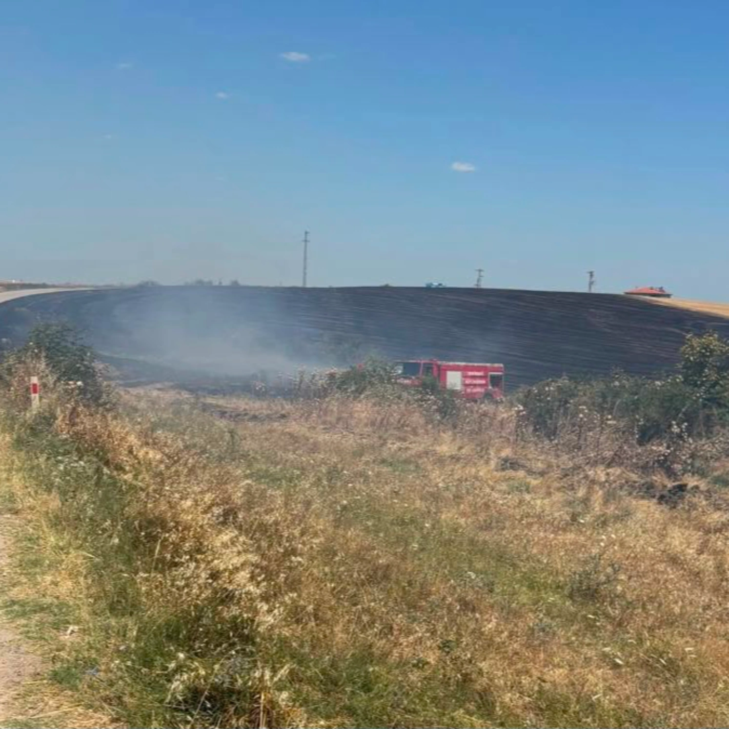 Tekirdağ'da anız yangını: 150 dekar tarım arazisi zarar gördü