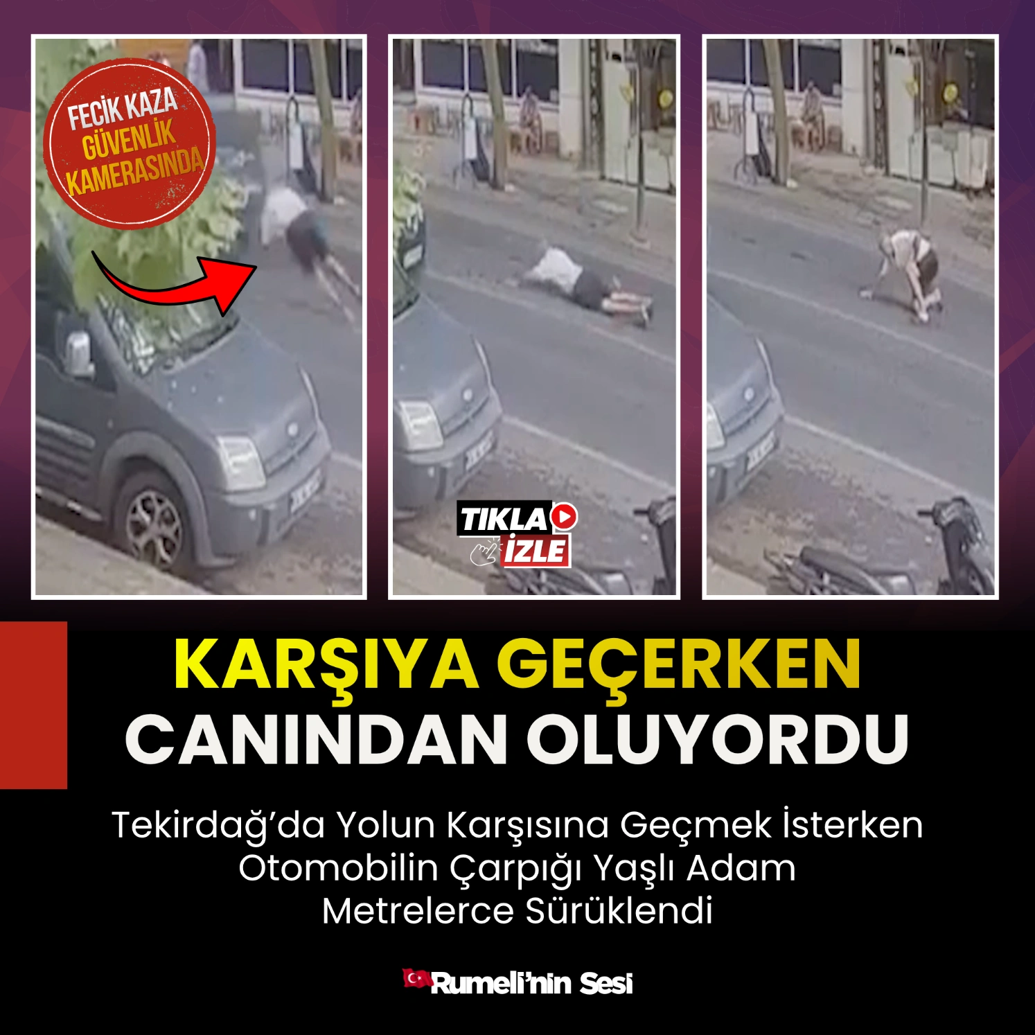 Tekirdağ'da otomobilin çarptığı yaya yaralandı