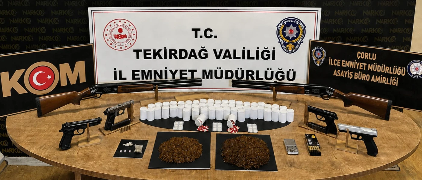 Tekirdağ'da bir haftalık narkotik bilançosu 13 tutuklama, binlerce uyuşturucu hap!